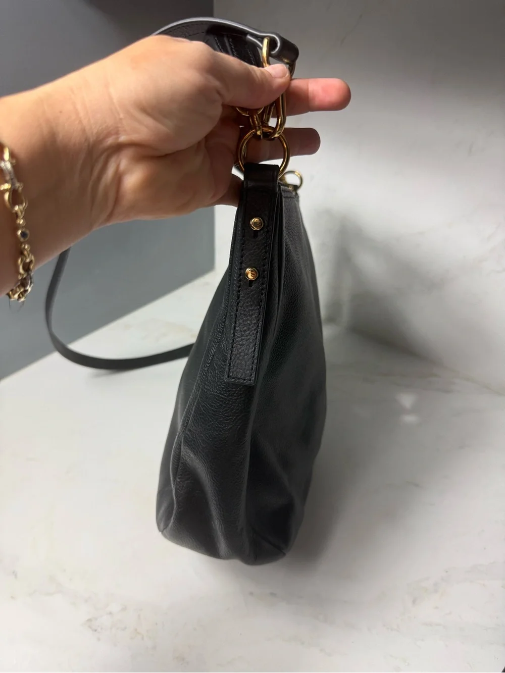 Fossil Jolie Black Leather Hobo Bag